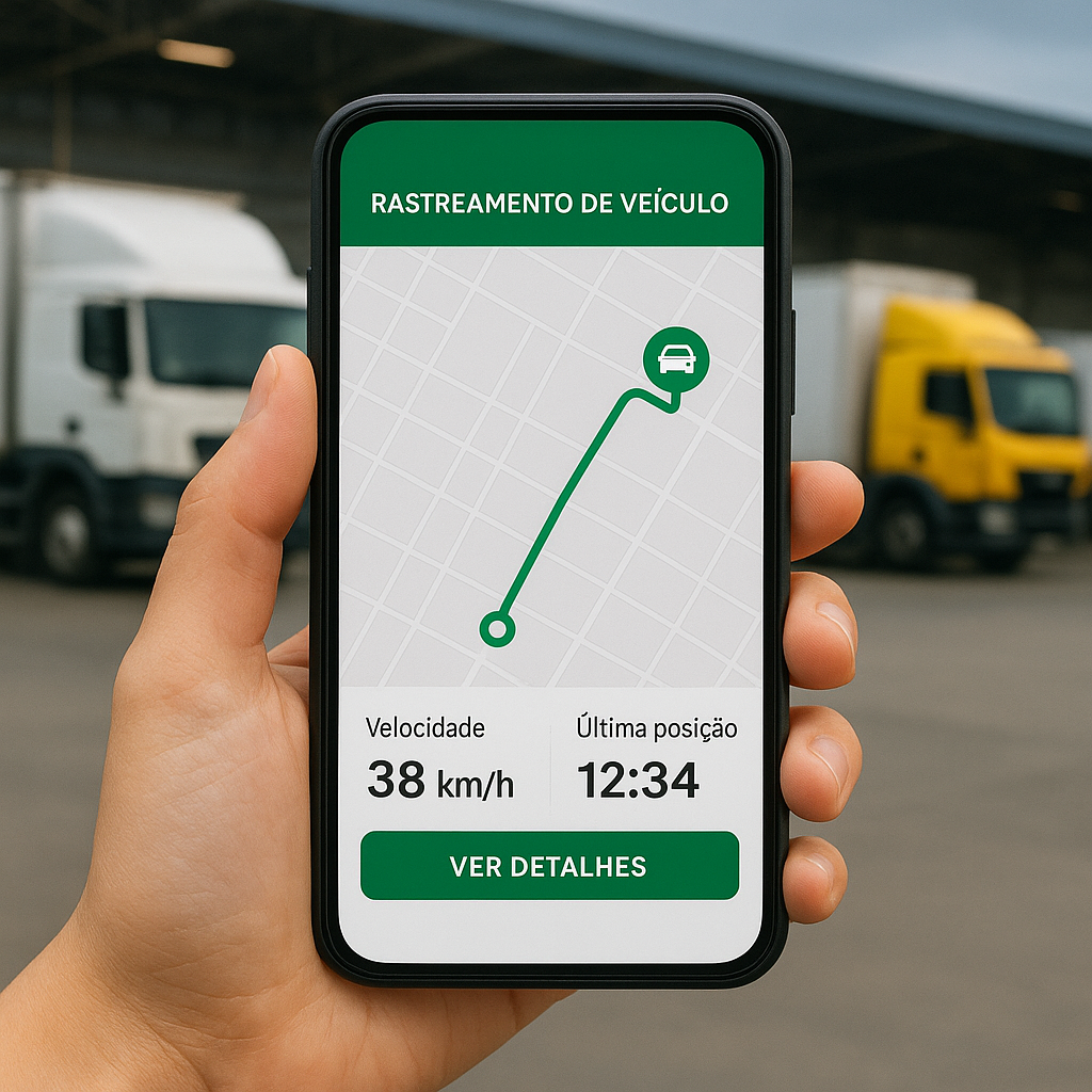 Aplicativo de rastreamento W2 Raster exibido em um smartphone